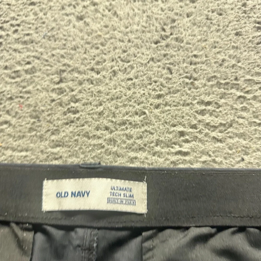 Old Navy Built-In Flex Pant Mens 36x30 Blue Cotton Chino Straight Slim Business